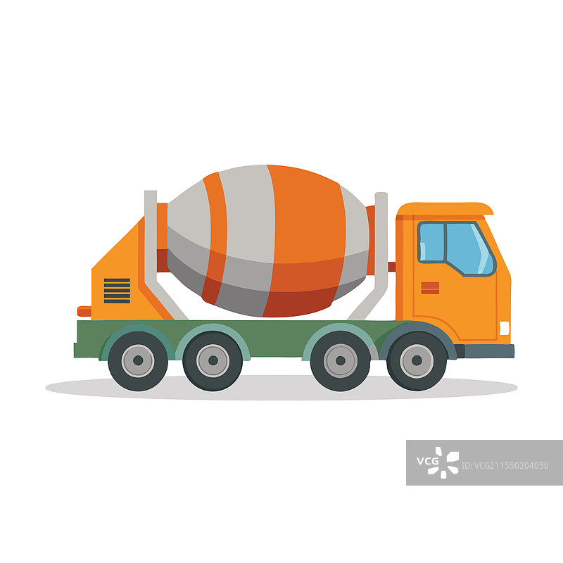 水泥搅拌机专用运输工具，孤立平面图图片素材
