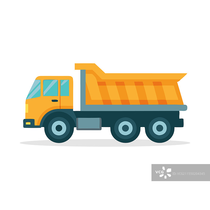 专用运输自卸卡车孤立平放在地面上图片素材