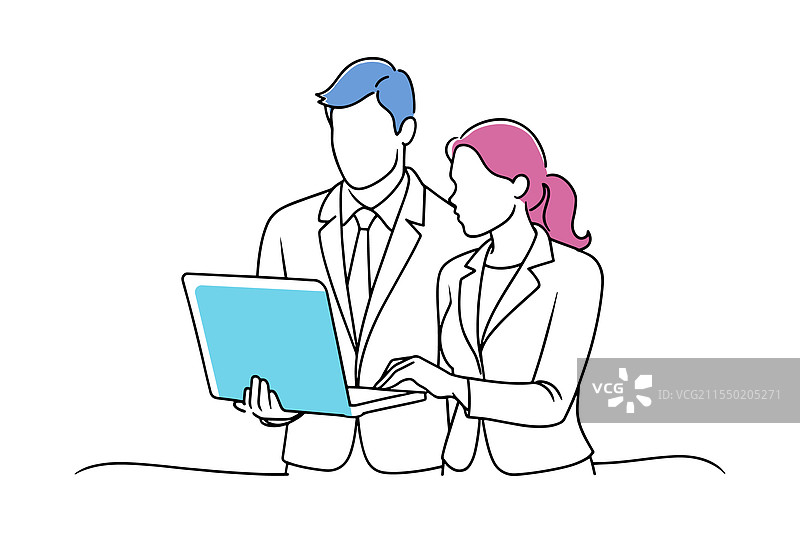 穿着职业服装的男女两人图片素材