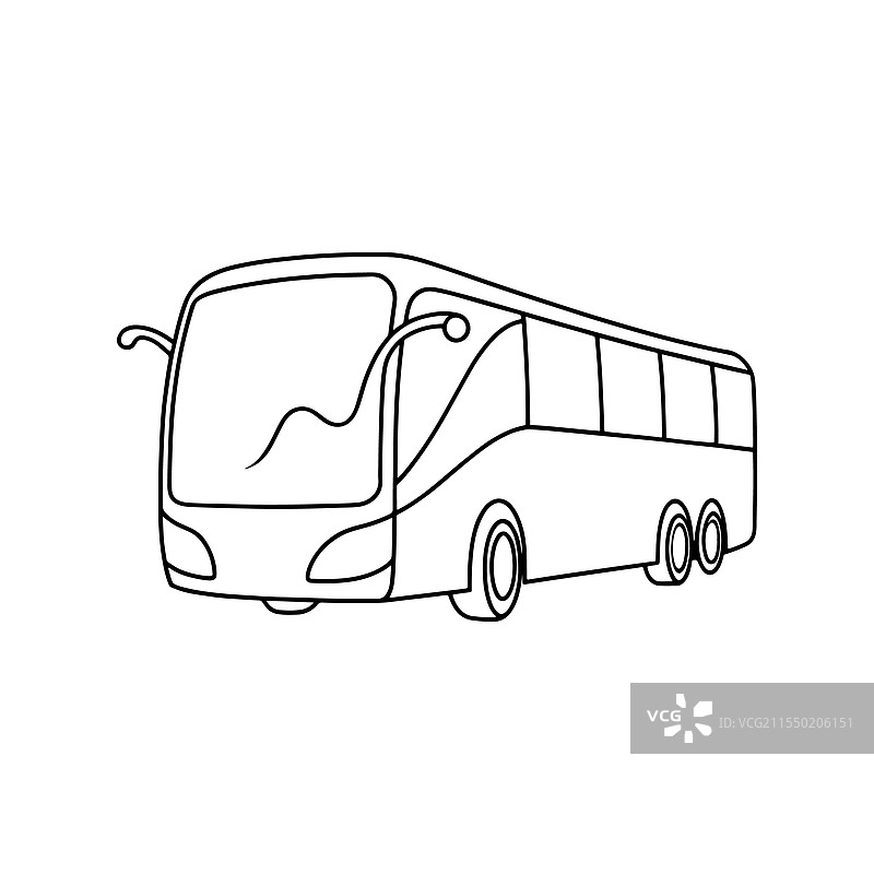 智能公交运输孤立的连续线条艺术图片素材