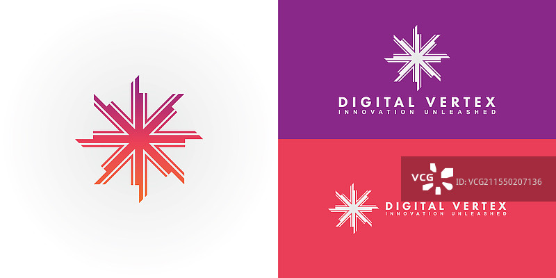 动态标志设计，特色为风格化的星爆图案图片素材