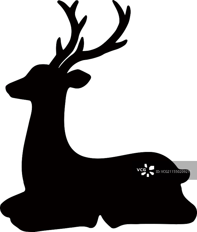 白色背景上的鹿剪影艺术图片素材