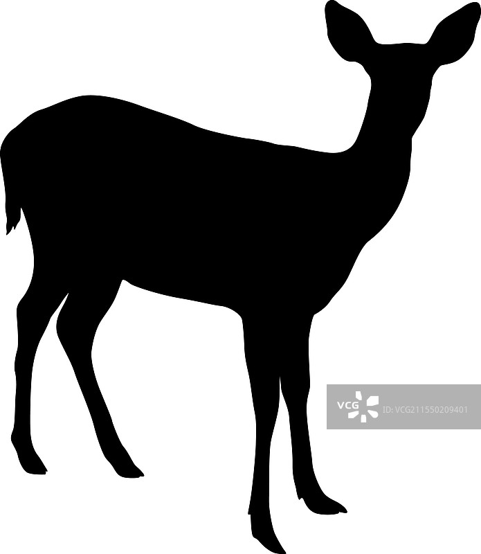 白色背景上的鹿剪影艺术图片素材