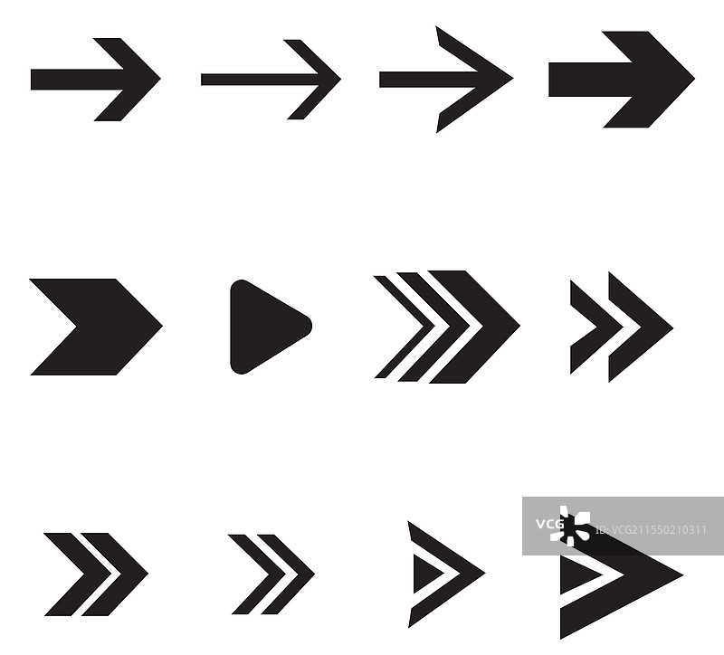黑色箭头图标大集合图片素材