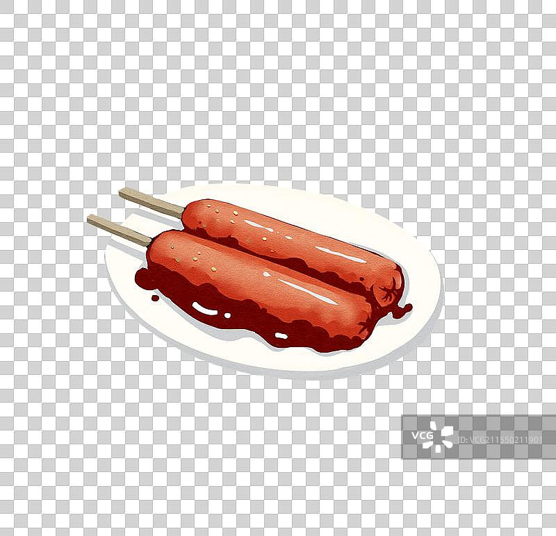 一盘热狗美食卡通元素图片素材