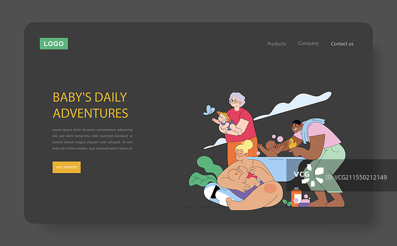 婴儿第一年的生活扁平图图片素材