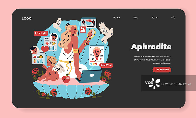 奥林匹克神祇的协同人工智能平面设计图片素材