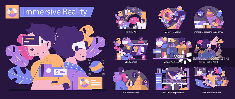 沉浸式现实平面图片素材