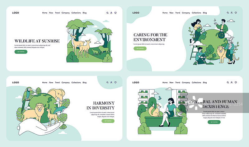 野生动物保护日平面设计图片素材