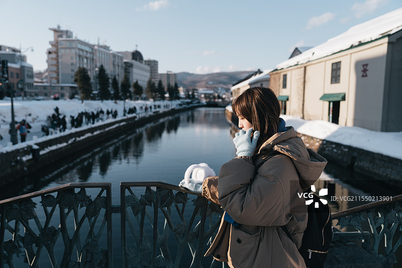 小樽运河人像图片素材