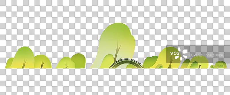 二十四节气之春天柳树风光扁平插画元素图片素材