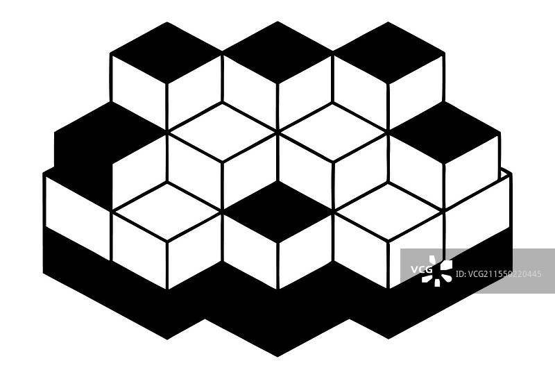 黑白等距立方体设计特色图片素材