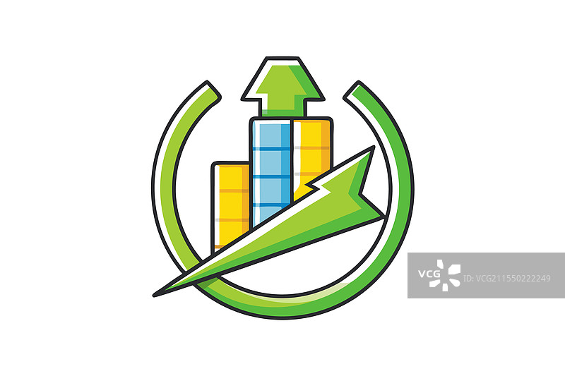 环保能源概念与绿色柱状图图片素材