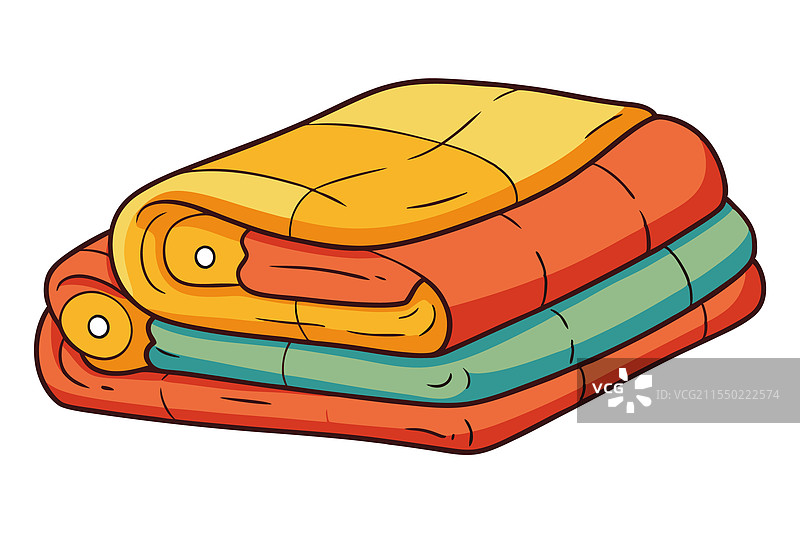 一堆明亮的橙黄色加热毯图片素材