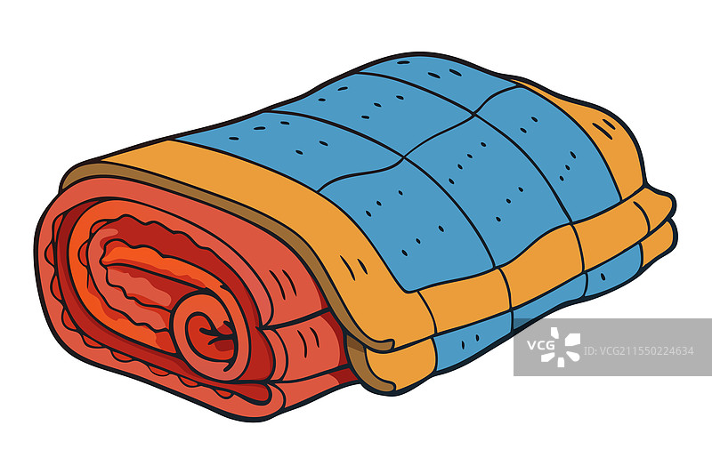 卡通风格的厚折毯，适合舒适使用图片素材