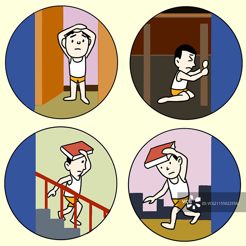 遇到地震学会自救方法图片素材