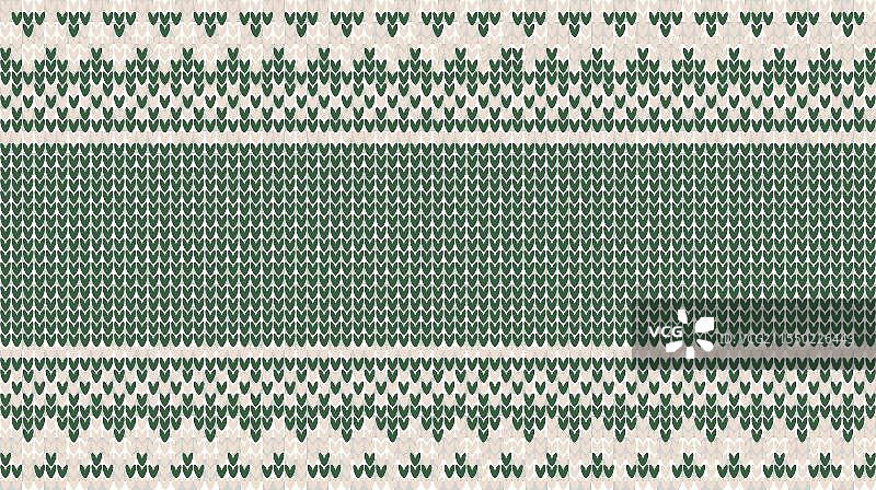 绿色横条纹针织背景，带有白色元素图片素材