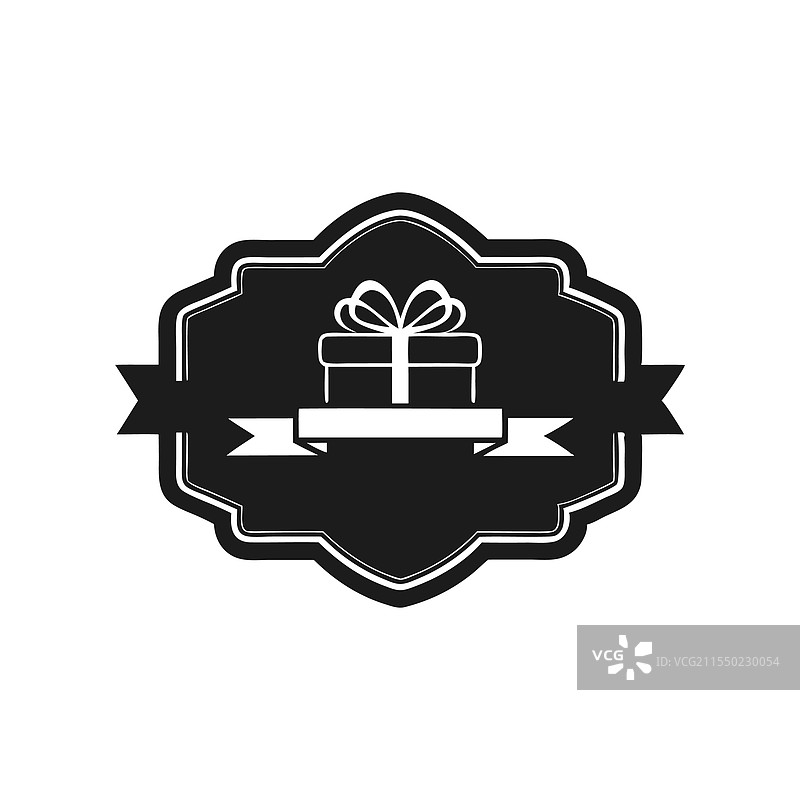 黑色礼品标签，孤立在白色背景上图片素材