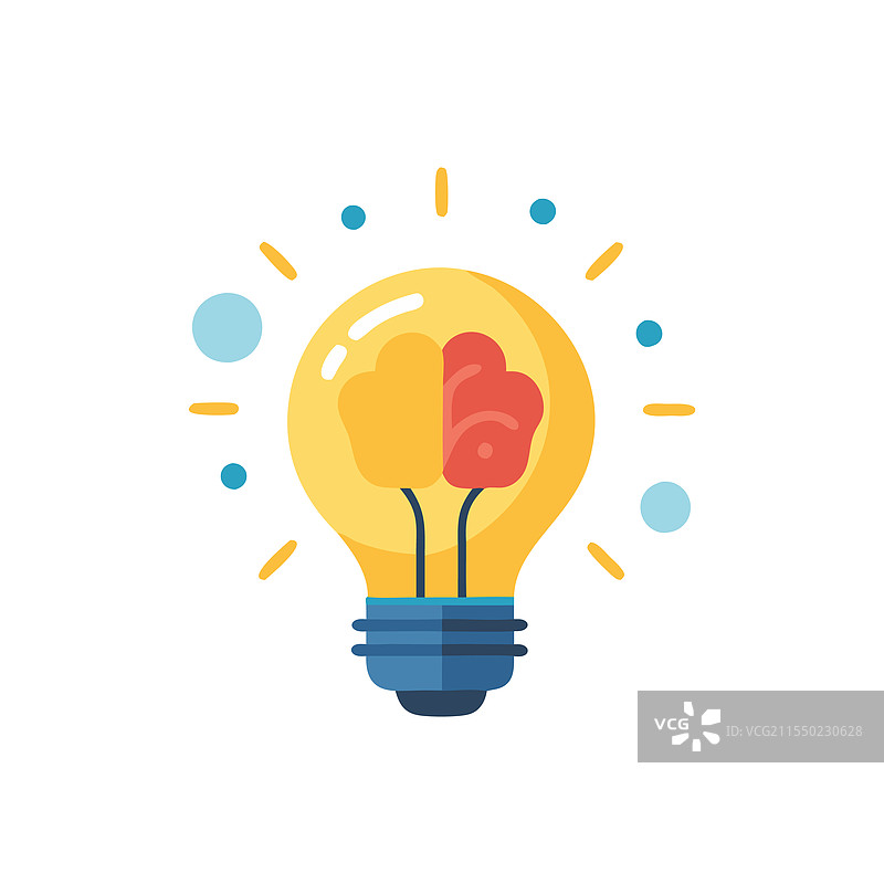 白色背景上孤立的灯泡与头脑风暴图片素材