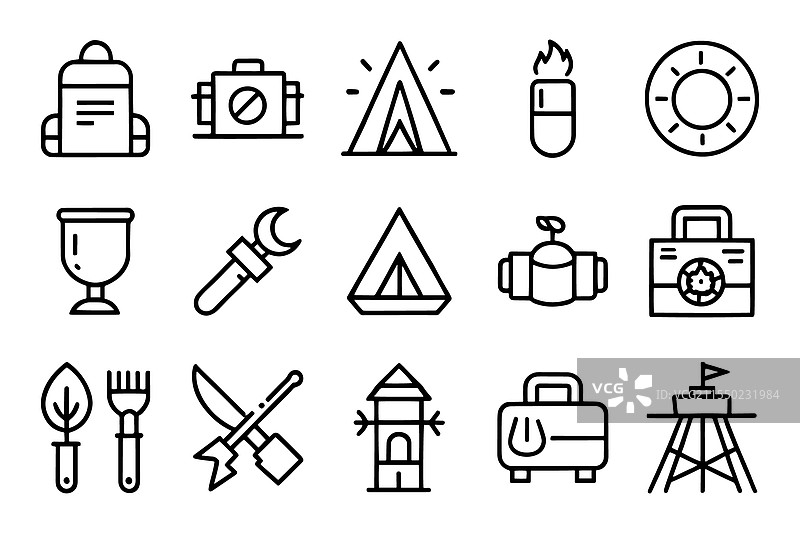 露营工具与探险徒步相关图片素材