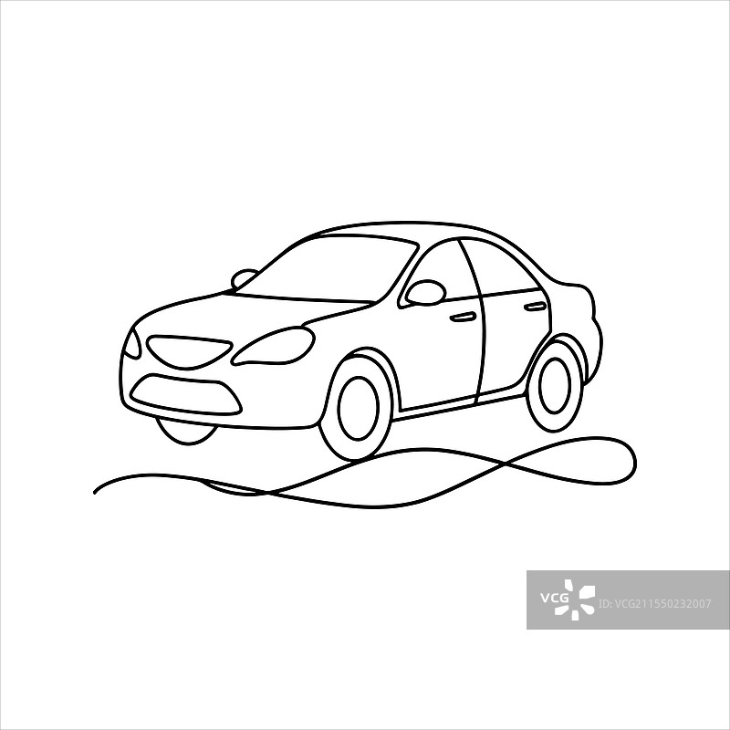 运输主题的连续线条艺术汽车图片素材