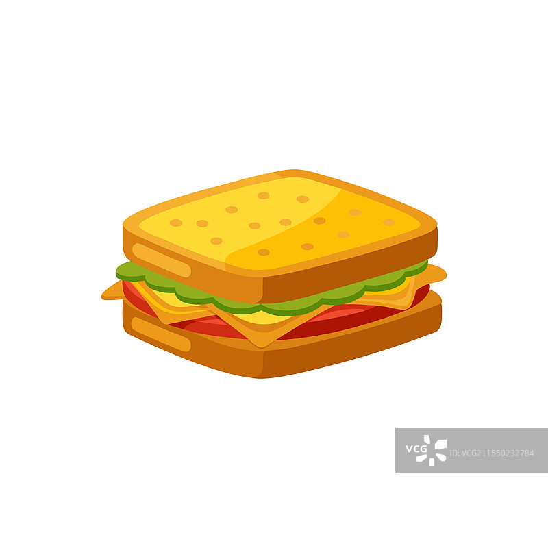 奶酪烤三明治，白色背景下独立摆放图片素材