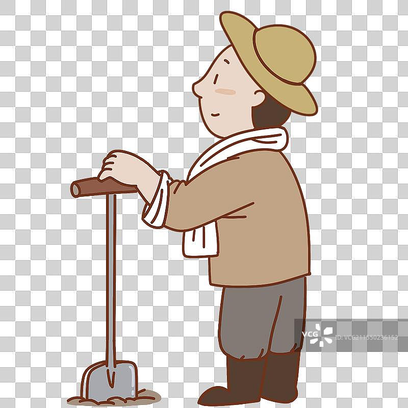 农民侧面人物元素图片素材