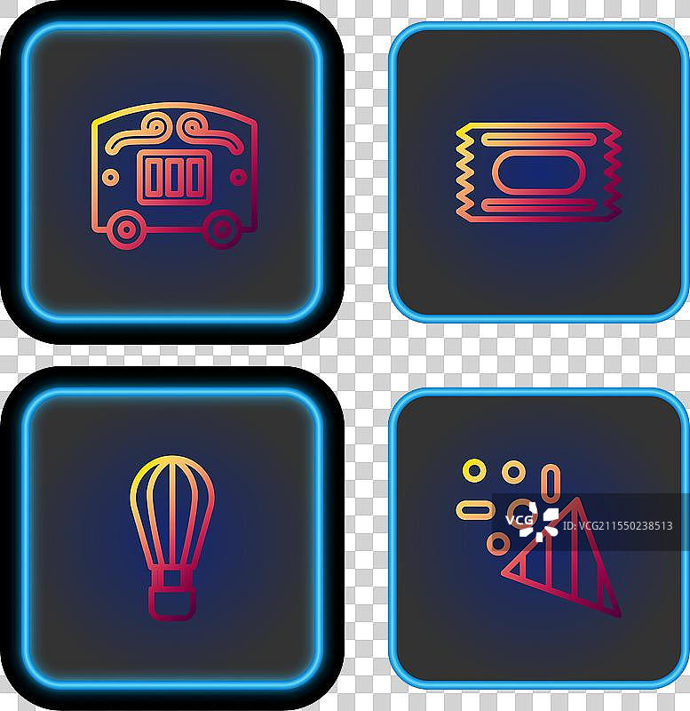 节日气氛的彩带热气球马戏团图片素材