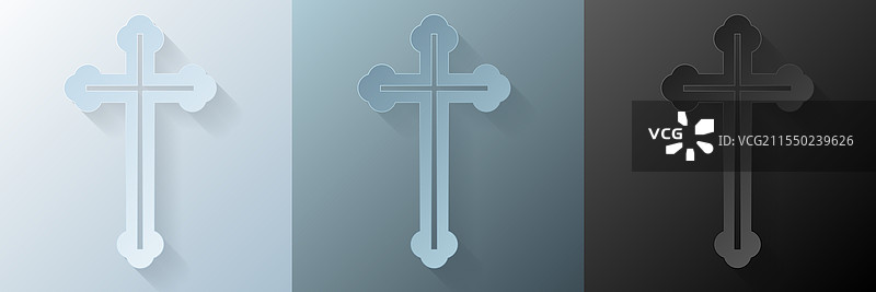 纸艺基督教十字架 3D 纸模型 宗教图片素材