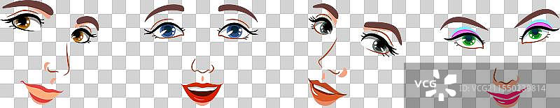 微笑的女性面部特征之美图片素材