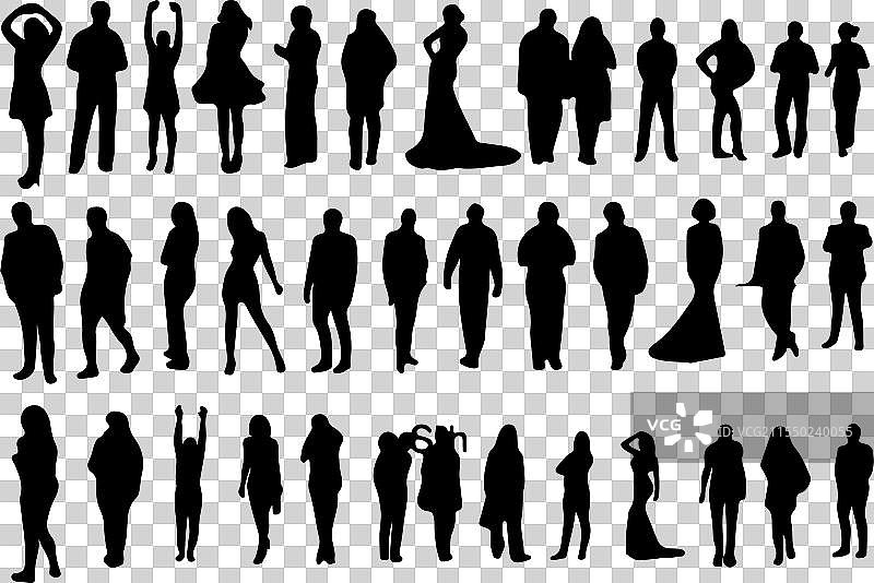 优雅的男女剪影，适用于项目图片素材