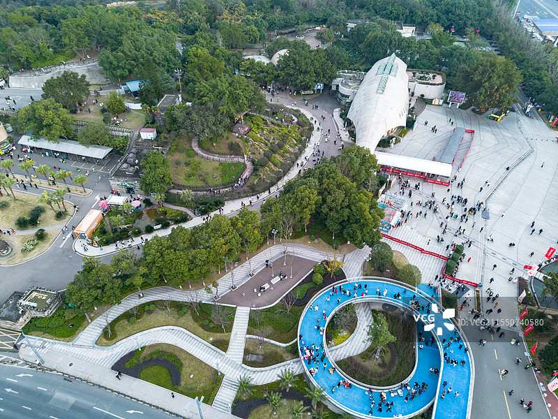 自贡恐龙博物馆航拍全景图片素材