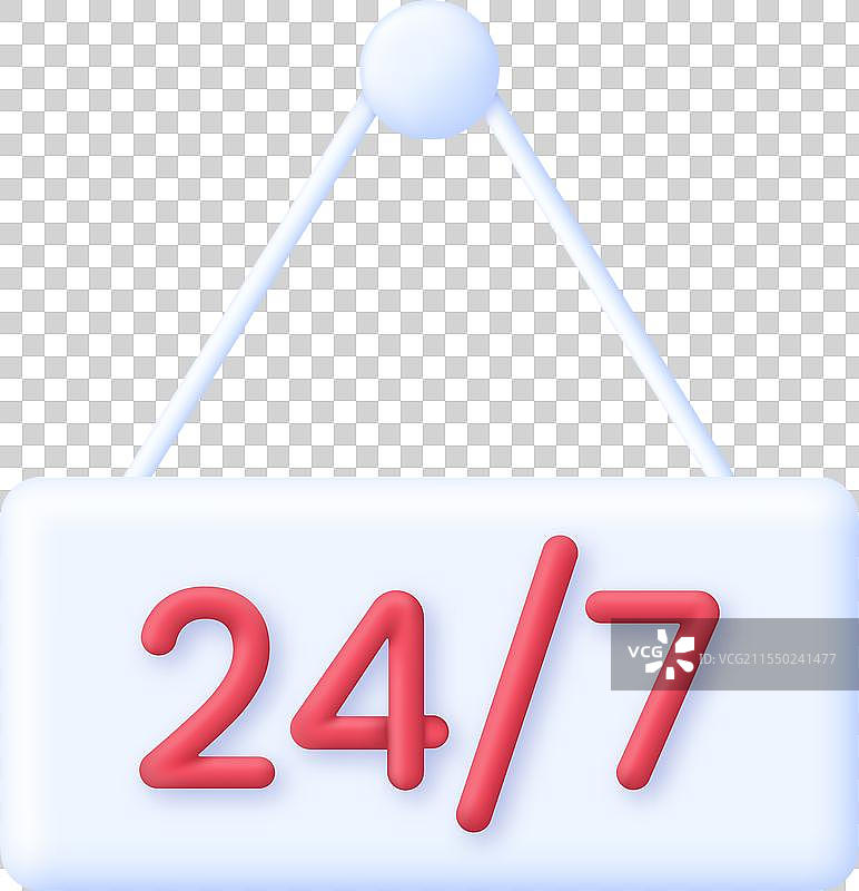 3D开放标志图标247概念开放门图片素材