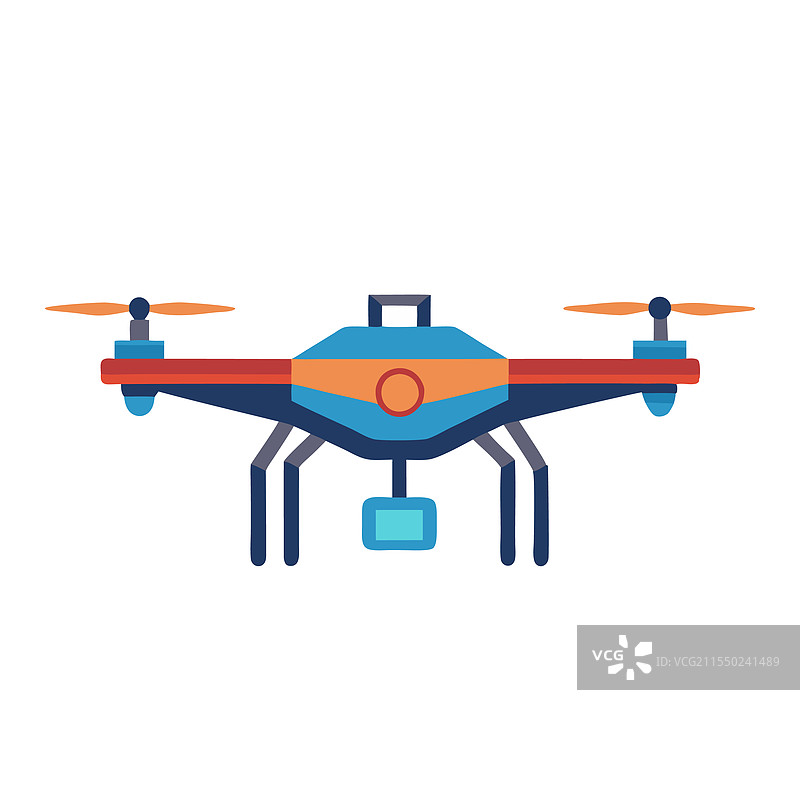 无人机空中运输，白色背景下的平面图图片素材
