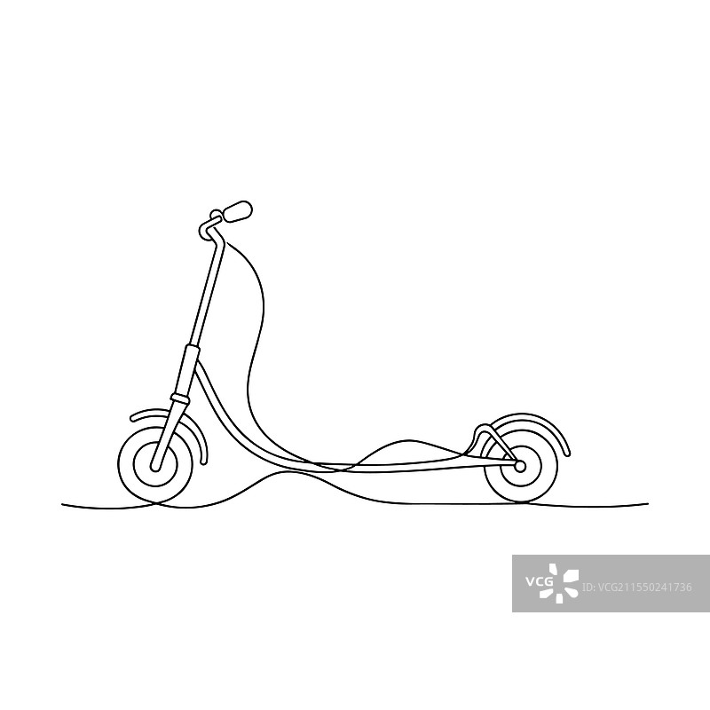 电动滑板车与其他交通工具隔离在一起图片素材