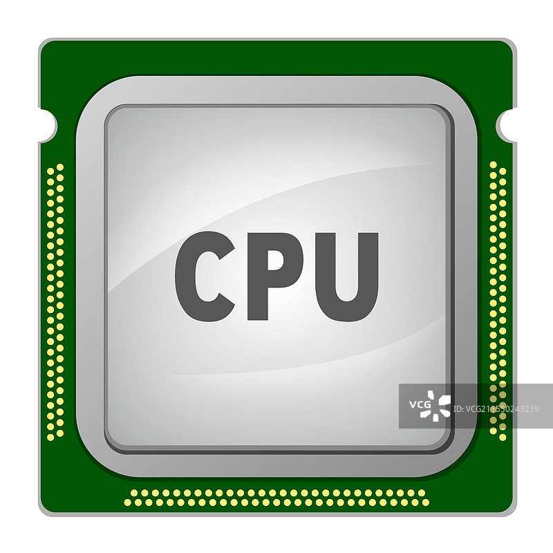 孤立的中央处理器或计算机芯片图片素材