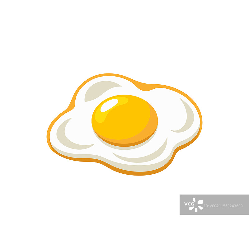白色背景上的煎蛋孤立图像图片素材