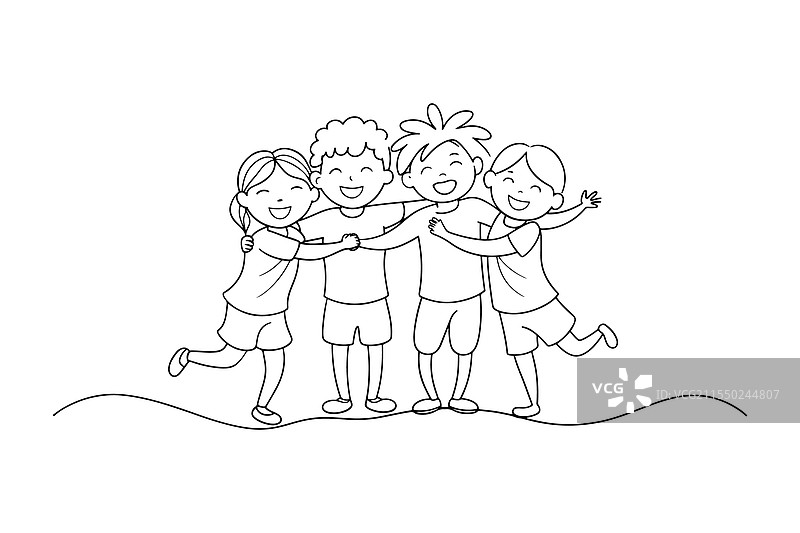 一群孩子朋友们在一起享受快乐时光图片素材