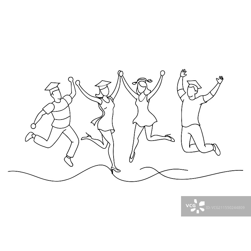 一群年轻快乐的男女大学生图片素材