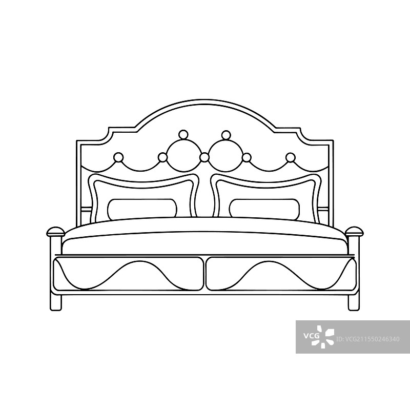 孤立的卧室家具床头板图片素材