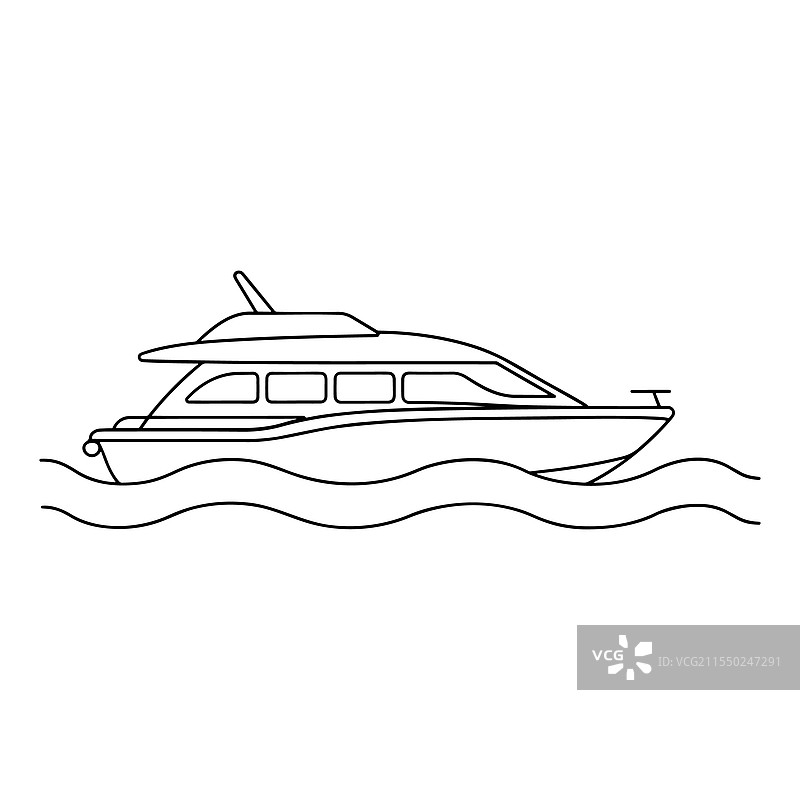 水翼船水上运输，孤立连续图片素材