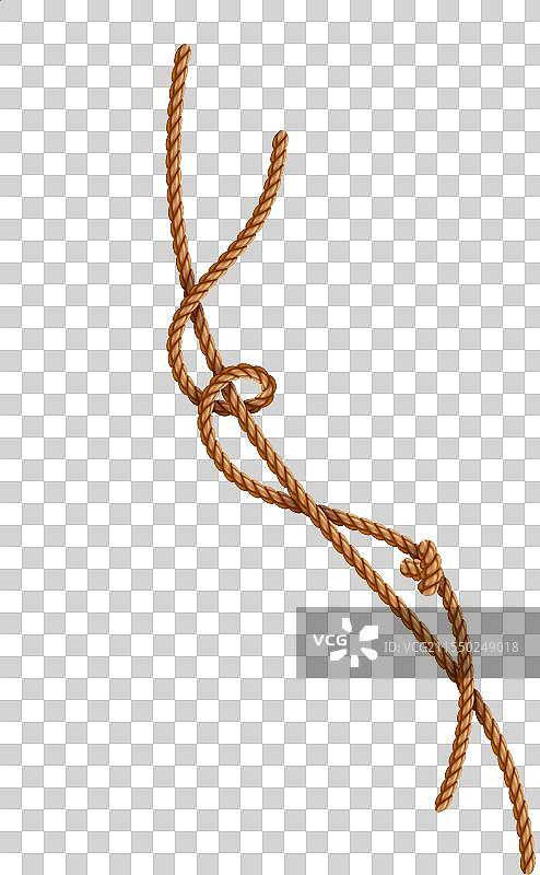 带有流苏和孔的打结绳索图片素材