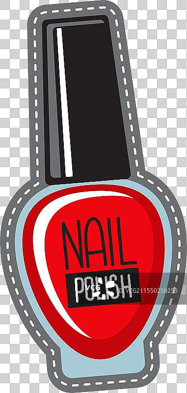 指甲油玻璃瓶贴纸魅力补丁图片素材