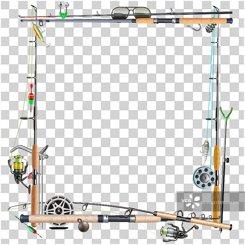 钓鱼旋转杆框架图片素材