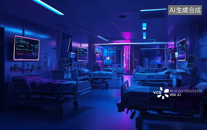 【AI数字艺术】ICU（重症监护室）图片素材