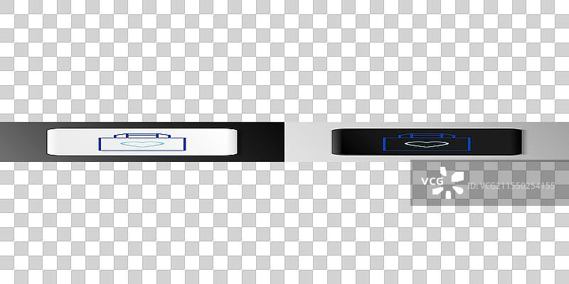 带心形图标的线条购物袋图片素材