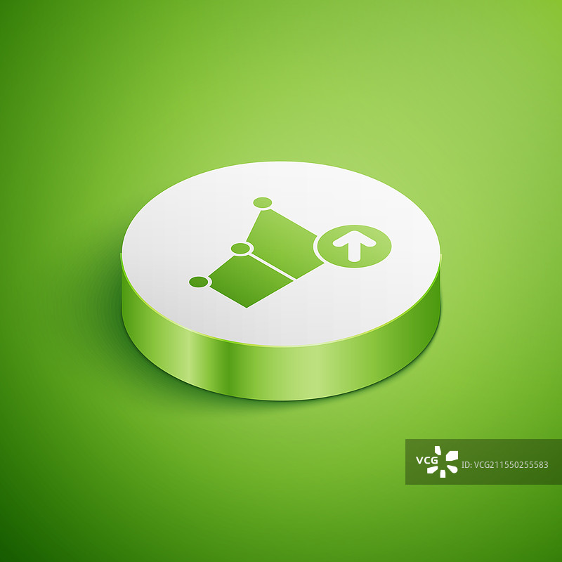 等距的金融增长图标，背景为绿色图片素材