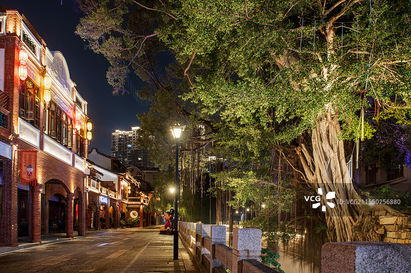 漳州古城夜景图片素材