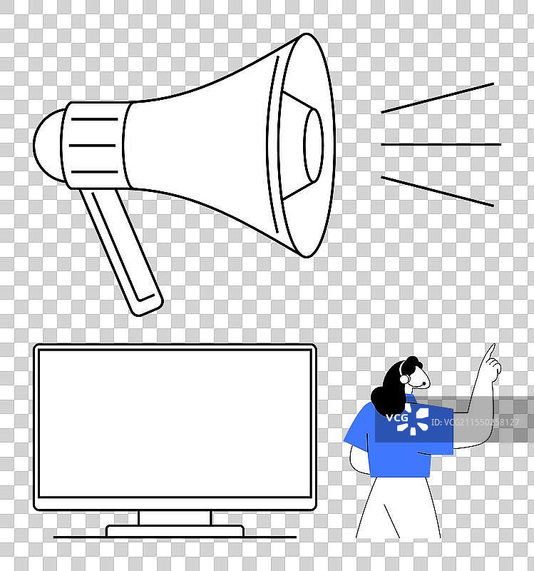 一个人指着大屏幕电脑显示器图片素材