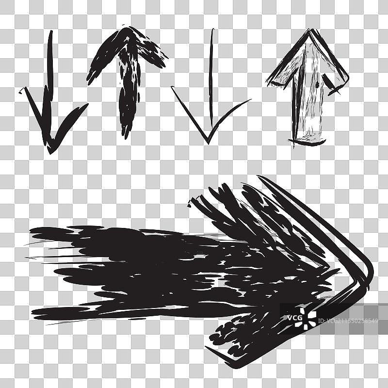 手绘草图箭头集合涂鸦箭头图片素材